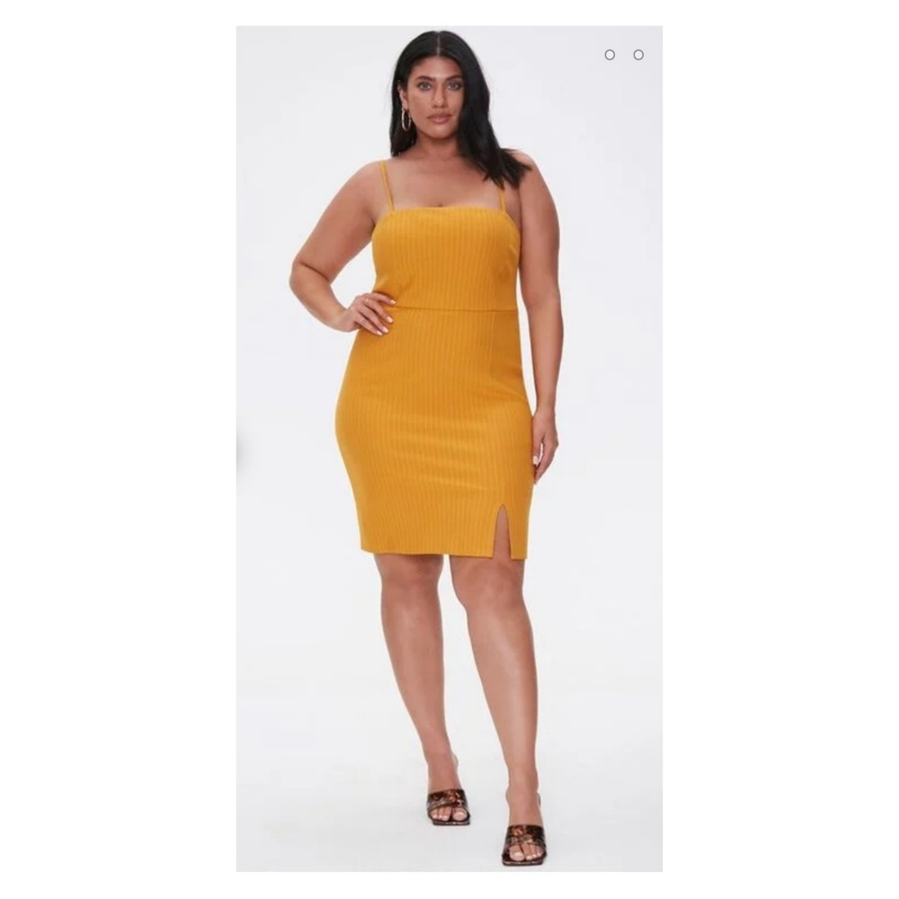 F21 Pin Stripe Yellow/Gold/cream Minidress 0X